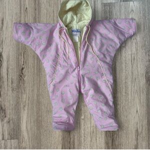 Weather Tamer Baby Pink Hooded Snowsuit / Bunting One-Piece